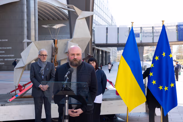 Photo 9: Opening ceremony of the sculpture Origami Deer by Zhanna Kadyrova