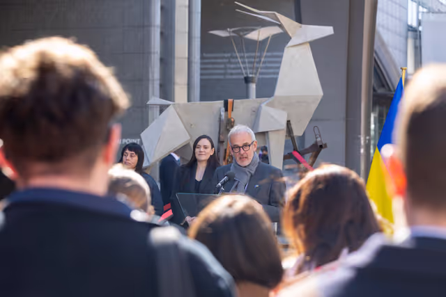 Photo 20: Opening ceremony of the sculpture Origami Deer by Zhanna Kadyrova