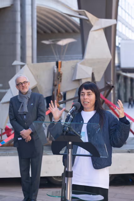 Photo 16: Opening ceremony of the sculpture Origami Deer by Zhanna Kadyrova