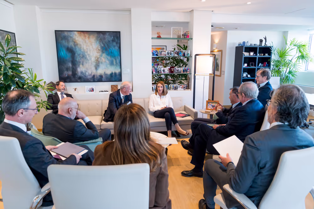 Roberta METSOLA, EP President meets with Emanuele ORSIN, President of Confindustria