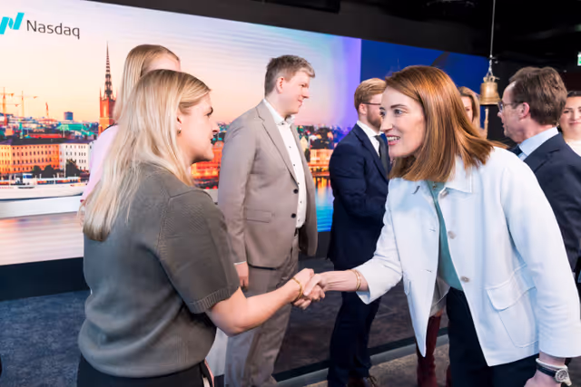 Valokuva 14: Official visit by Roberta METSOLA, EP President to Stockholm (Sweden) - Meeting with Swedish Financial Influencers & Savings Advocates together with Ulf KRISTERSSON, Swedish Prime Minister