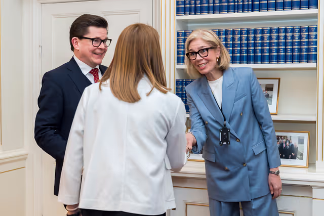 Valokuva 13: Official visit by Roberta METSOLA, EP President to Stockholm (Sweden) - Meeting with Andreas NORLÉN, Speaker of the Riksdag and with MPs from the Committee on the Constitution, the Committee on Foreign Affairs and Committee on EU Affairs