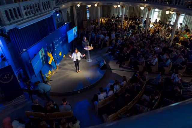 Valokuva 10: Official visit by Roberta METSOLA, EP President to Stockholm (Sweden) - Townhall Discussion with Students