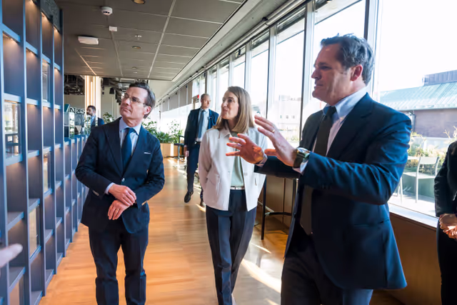 Снимка 8: Official visit by Roberta METSOLA, EP President to Stockholm (Sweden) - Visit to the NASDAQ Stock Exchange European Head Quarters with Ulf KRISTERSSON, Swedish Prime Minister