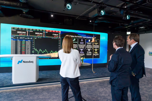 Снимка 6: Official visit by Roberta METSOLA, EP President to Stockholm (Sweden) - Visit to the NASDAQ Stock Exchange European Head Quarters with Ulf KRISTERSSON, Swedish Prime Minister
