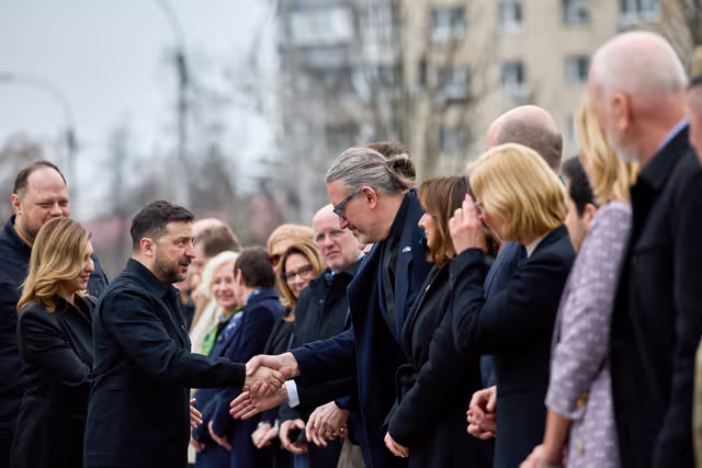 Ceremony commemorating the fourth anniversary of the liberation in Bucha (Ukraine) and Bucha Summit
