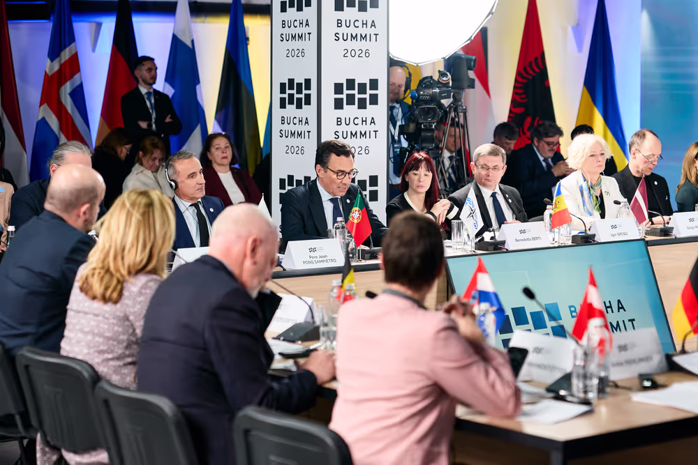 Ceremony commemorating the fourth anniversary of the liberation in Bucha (Ukraine) and Bucha Summit.