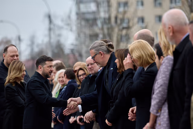Fotografie 14: Ceremony commemorating the fourth anniversary of the liberation in Bucha (Ukraine) and Bucha Summit.