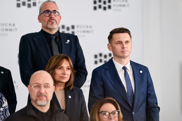 Fotografie 18: Ceremony commemorating the fourth anniversary of the liberation in Bucha (Ukraine) and Bucha Summit.