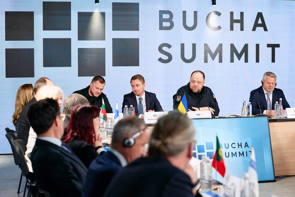 Ceremony commemorating the fourth anniversary of the liberation in Bucha (Ukraine) and Bucha Summit.