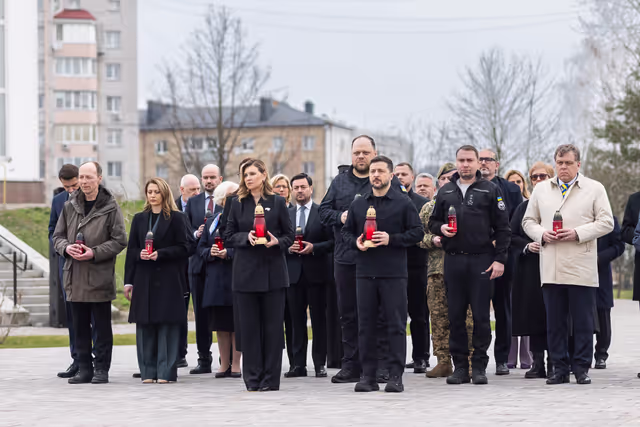 Ceremony commemorating the fourth anniversary of the liberation in Bucha (Ukraine) and Bucha Summit