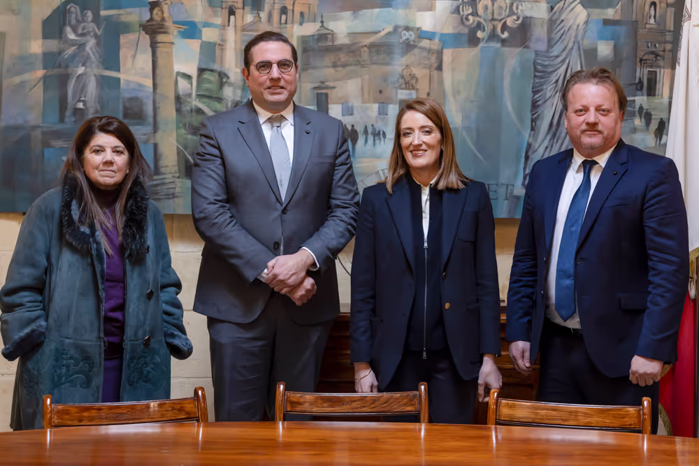 Official visit of Roberta METSOLA, President of the European Parliament, to Gozo (Malta) - Meeting with the Victoria 2031 Foundation, Samuel Azzopardi (President of the Region of Gozo), and Brian Azzopardi (Mayor of Victoria)
