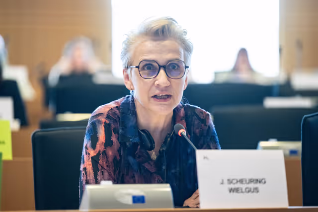 Снимка 12: FEMM Committee - Exchange of views with Hadja LAHBIB - Management - Structured dialogue, including presentation of the Gender Equality Strategy