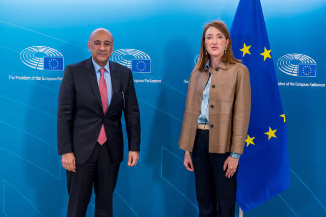 Roberta METSOLA, EP President meets with Jasem ALBUDAIWI, Secretary General of the Gulf Cooperation Council