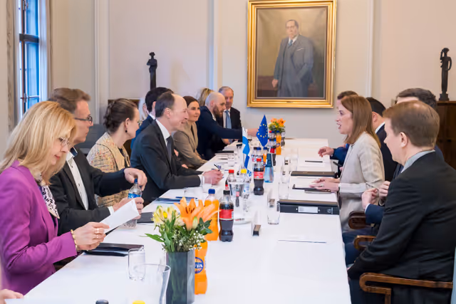 Official visit by Roberta METSOLA, EP President, to Helsinki (Finland) - Meeting with the Chairs of the Political Groups in the Finnish Parliament