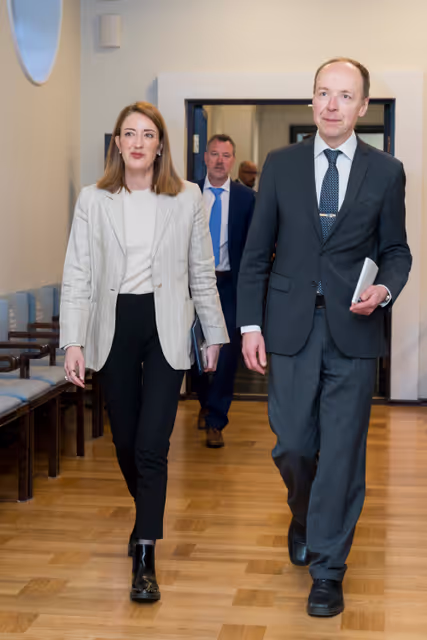Official visit by Roberta METSOLA, EP President, to Helsinki (Finland) - Meeting with the Chairs of the Political Groups in the Finnish Parliament