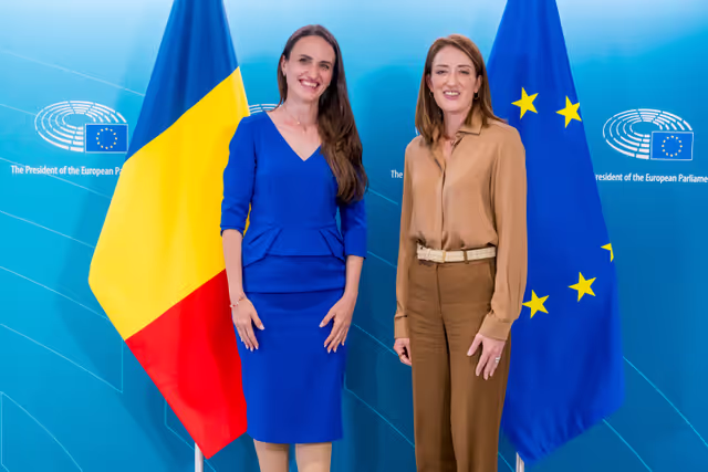 Roberta METSOLA, EP President meets with Oana ȚOIU, Minister of Foreign Affairs of Romania