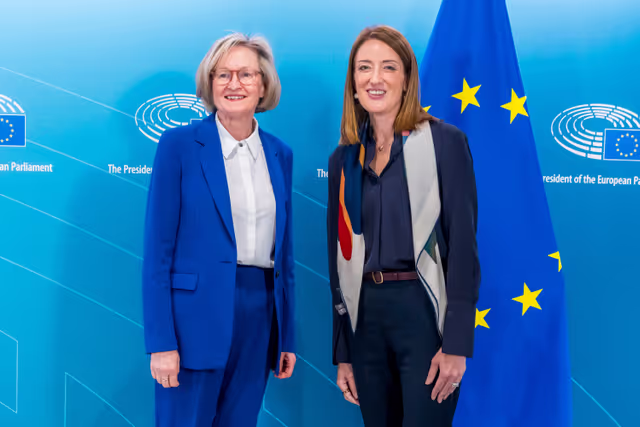 Roberta METSOLA, EP President meets with Mairead McGUINNESS, Special Envoy for the promotion of Freedom of Religion or Belief (FoRB) outside the EU