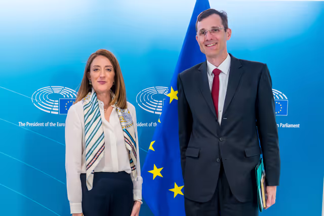 Roberta METSOLA, EP President meets with Tobias MEYER, CEO of DHL Group