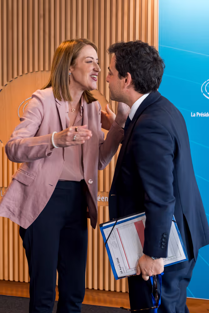 Roberta METSOLA, EP President meets with Stéphane SÉJOURNÉ, Executive Vice-President of the EC