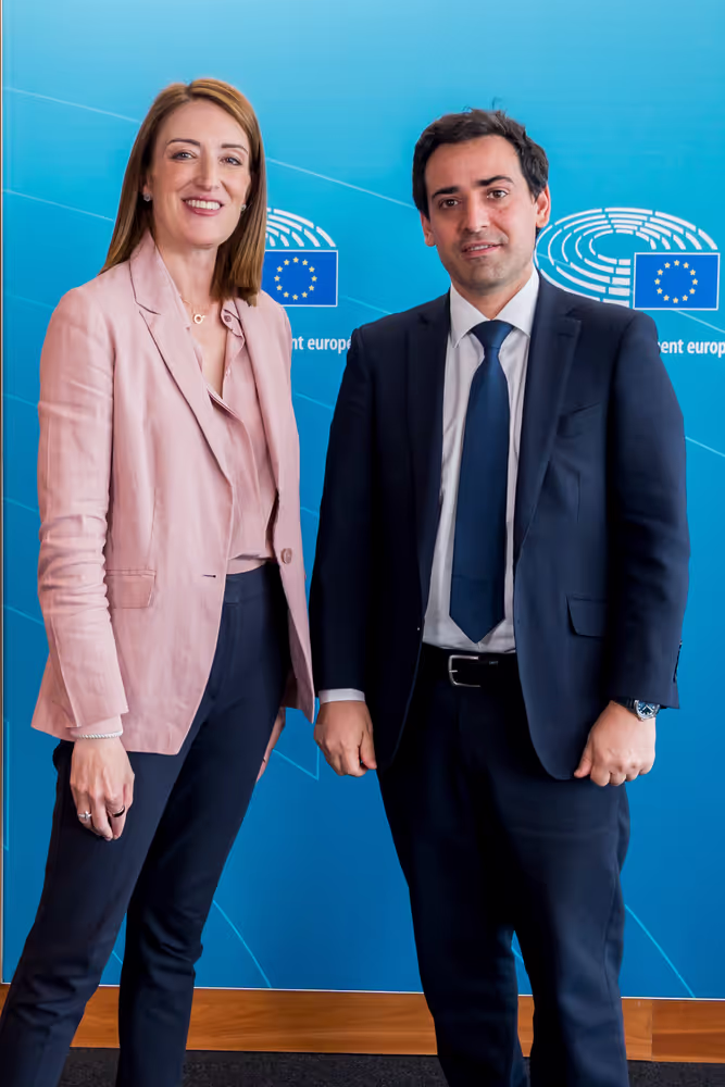 Roberta METSOLA, EP President meets with Stéphane SÉJOURNÉ, Executive Vice-President of the EC