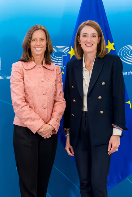 Foto 5: Roberta METSOLA, EP President meets with Adena FRIEDMAN, Nasdaq CEO