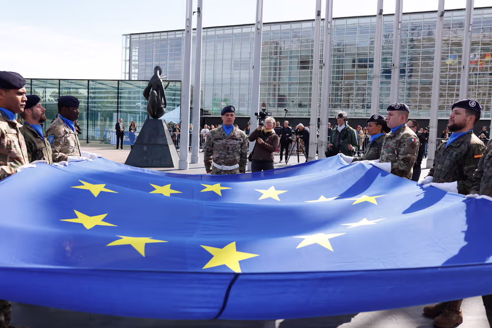 Open Day 2026 in Strasbourg- Official opening ceremony, marked by the lifting of European colors by the Eurocorps