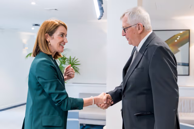 Roberta METSOLA, EP President meets with Marek SIWIEC, Secretary General of the Chancellery of the Sejm