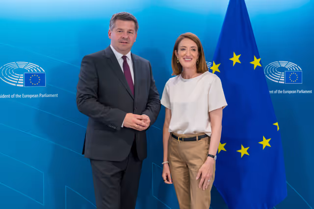Roberta METSOLA, EP President meets with Sven SCHULZE, Minister President of Saxony-Anhalt