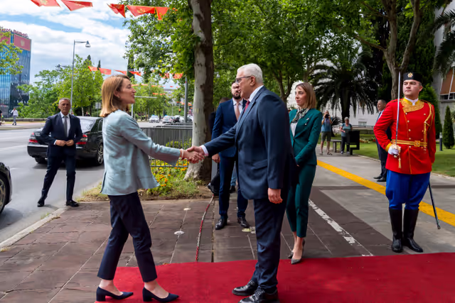 Roberta METSOLA, EP President visit to Podgorica (Montenegro) - Meeting with Andrija MANDIĆ, President of the Montenegrin Parliament and speech at the Montenegrin Parliament