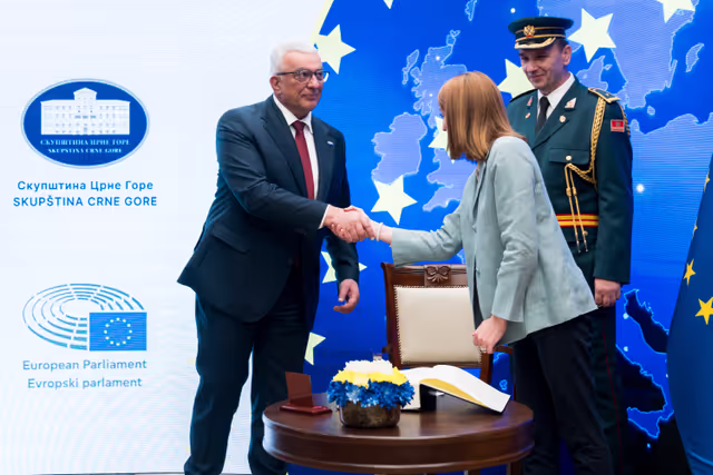 Fotografi 22: Roberta METSOLA, EP President visit to Podgorica (Montenegro) - Meeting with Andrija MANDIĆ, President of the Montenegrin Parliament and speech at the Montenegrin Parliament