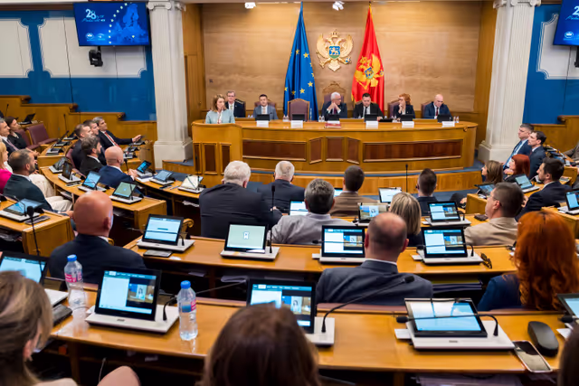 Fotografi 11: Roberta METSOLA, EP President visit to Podgorica (Montenegro) - Meeting with Andrija MANDIĆ, President of the Montenegrin Parliament and speech at the Montenegrin Parliament