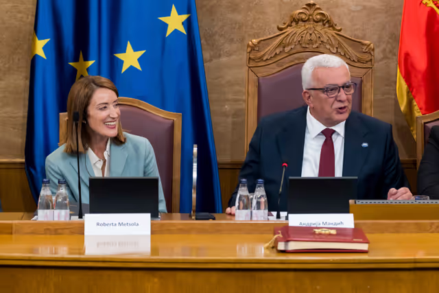 Fotografi 5: Roberta METSOLA, EP President visit to Podgorica (Montenegro) - Meeting with Andrija MANDIĆ, President of the Montenegrin Parliament and speech at the Montenegrin Parliament