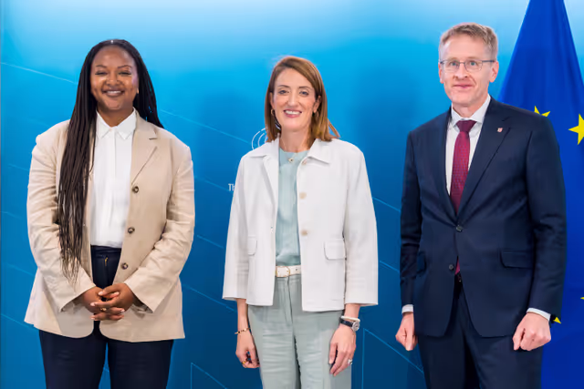 Roberta METSOLA, EP President meets with Daniel GÜNTHER, Minister-President of Schleswig-Holstein and Aminata TOURE, Deputy Prime-Minister of Schleswig-Holstein