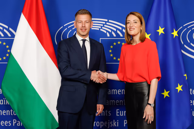 Roberta METSOLA, EP President meets with Péter MAGYAR, Prime Minister of Hungary