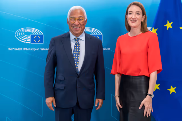 Roberta METSOLA, EP President meets with Antonio COSTA, President of the European Council