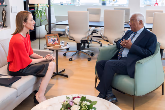 Roberta METSOLA, EP President meets with Antonio COSTA, President of the European Council