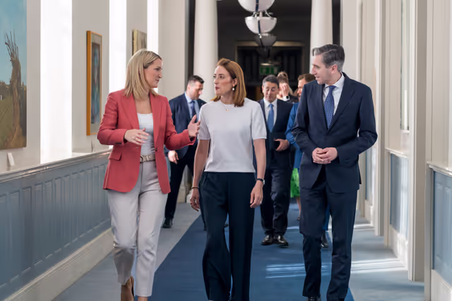 EP Conference of Presidents meets with the incoming Irish Presidency of the Council - Roberta METSOLA, EP President meets with Simon HARRIS, Tánaiste, Deputy Prime Minister of Ireland and Minister for Finance, and Helen McENTEE, Minister for Foreign Affairs and Trade