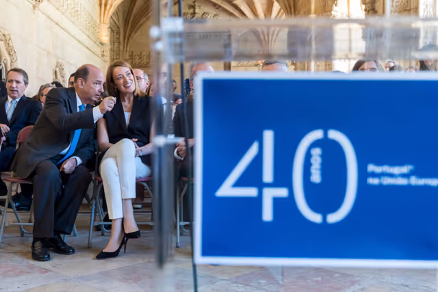 Official visit by Roberta METSOLA, EP President to Lisbon (Portugal) - Unveiling of the Plaque in Commemoration of the 40th Anniversary of Portugal’s EU Accession with Paulo RANGEL, Portuguese Minister for Foreign Affairs and Carlos COELHO, Mosteiro dos Jerónimos