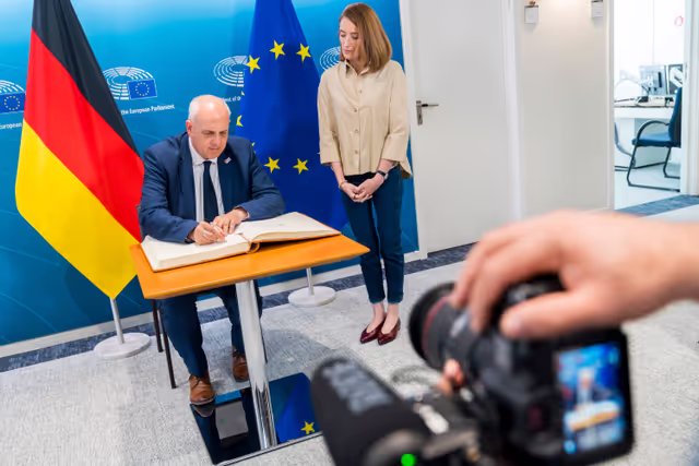 Roberta METSOLA, EP President meets with Andreas BOVENSCHULTE, President of the German Bundesrat