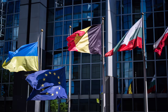EU flags at half mast at the EP buildings in Brussels and Strasbourg following the death of Klaus HÄNSCH, former President of the European Parliament