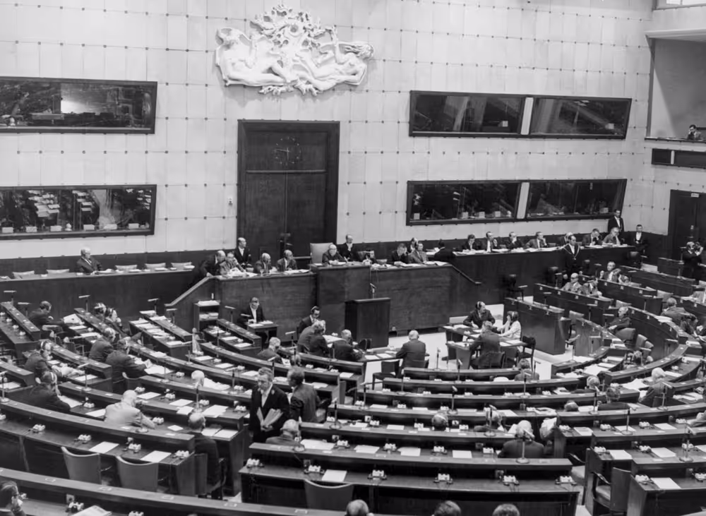 EP President Mario SCELBA chairs a session in Strasbourg, France, October 6, 1969.