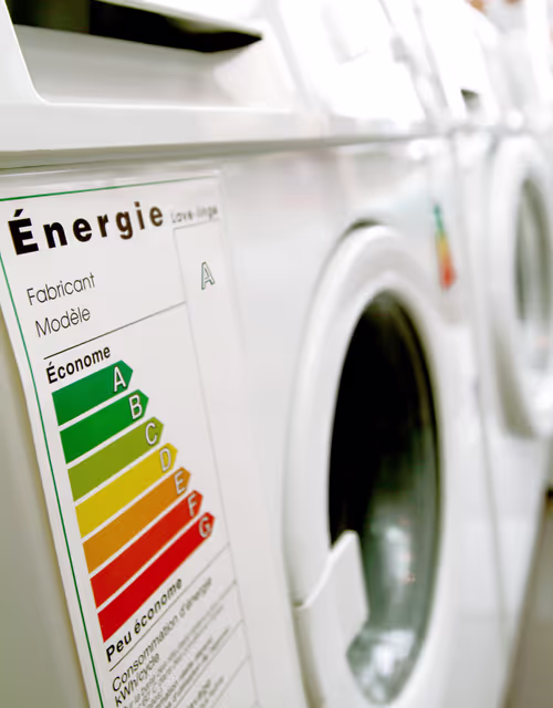 Fotografia 24: Energy efficiency labelling on washing ma chine