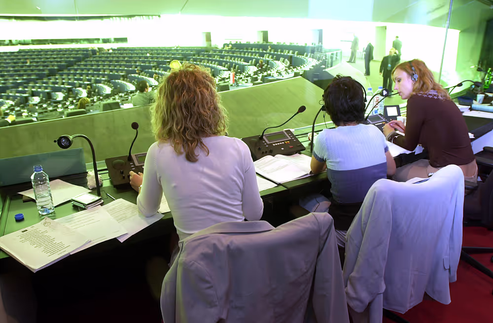 Interpretation Services, interpreters  Hemicycle in Strasbourg