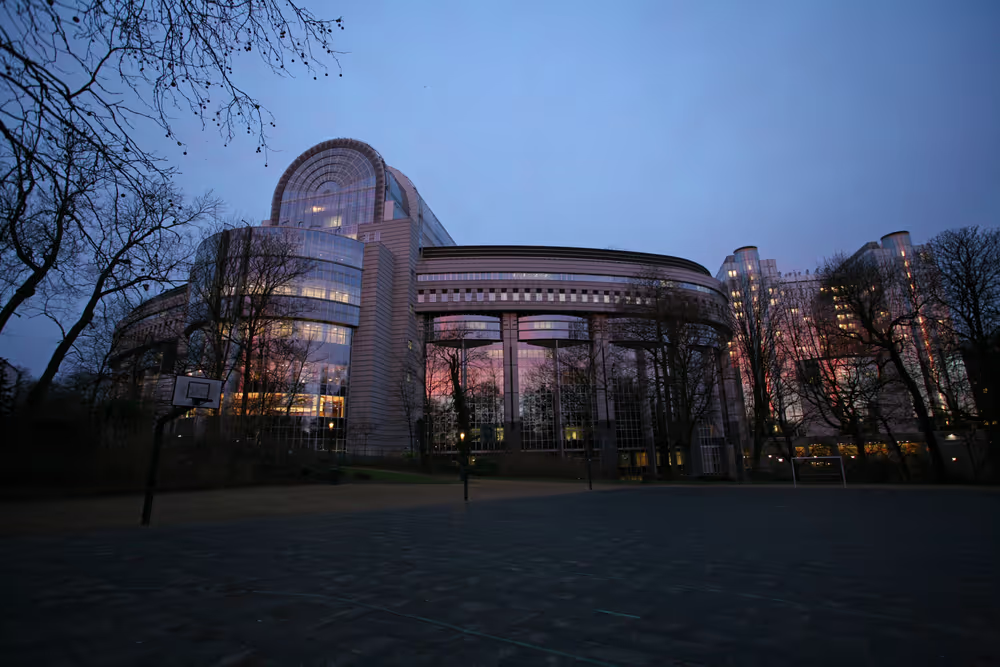 Outside view of the Paul-Henri SPAAK Building.PHS
