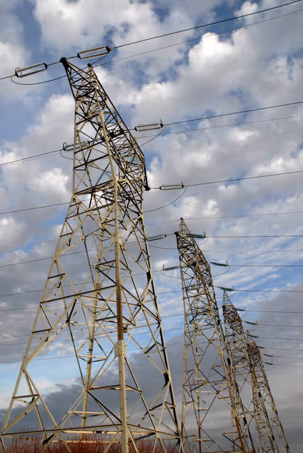 Fotogrāfija 3: Electricity transport. Electric lines. Electric poles