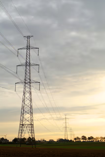 Fotogrāfija 5: Electricity transport. Electric lines. Electric poles